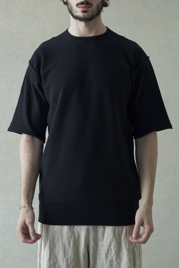DEVOA knitted round neck T-shirt DVA-SKC-HPC1-HEI black